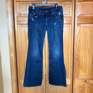 Silver Jeans Deep Indigo Wide-Leg Flare Jeans